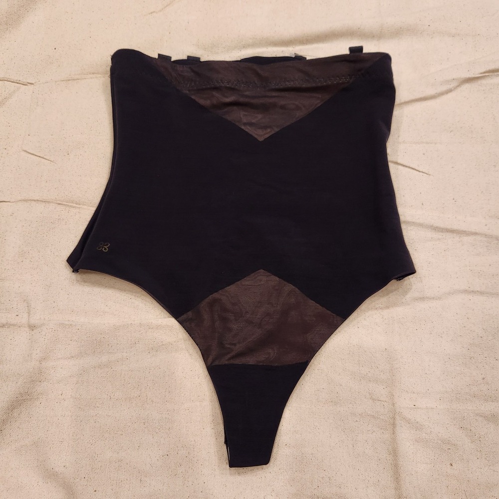 New Honeylove MEDIUM SuperPower Thong Shapewear M Black High Waist Sculpting
